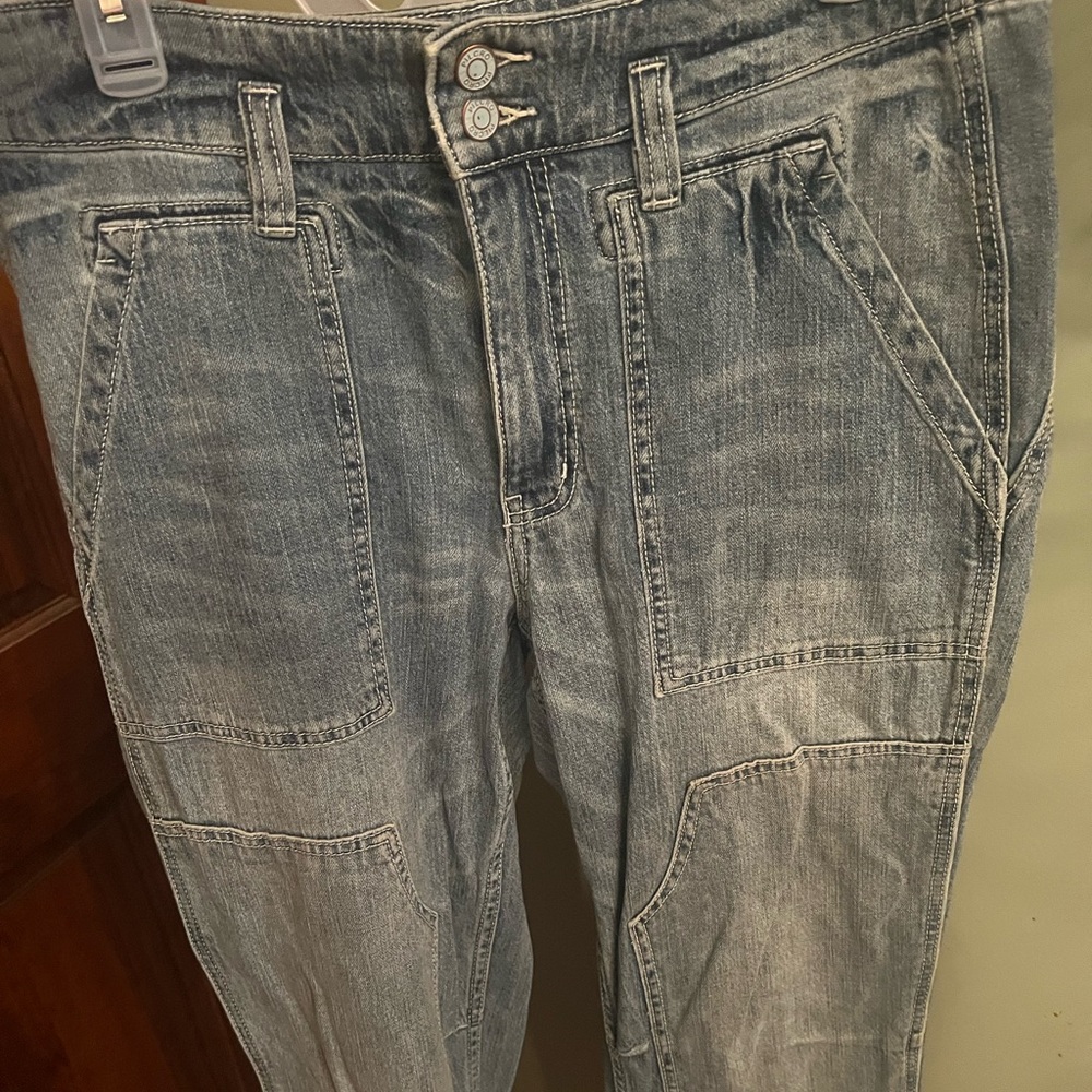 Anthropologie Light Wash Boyfriend Jeans with Patch Pockets